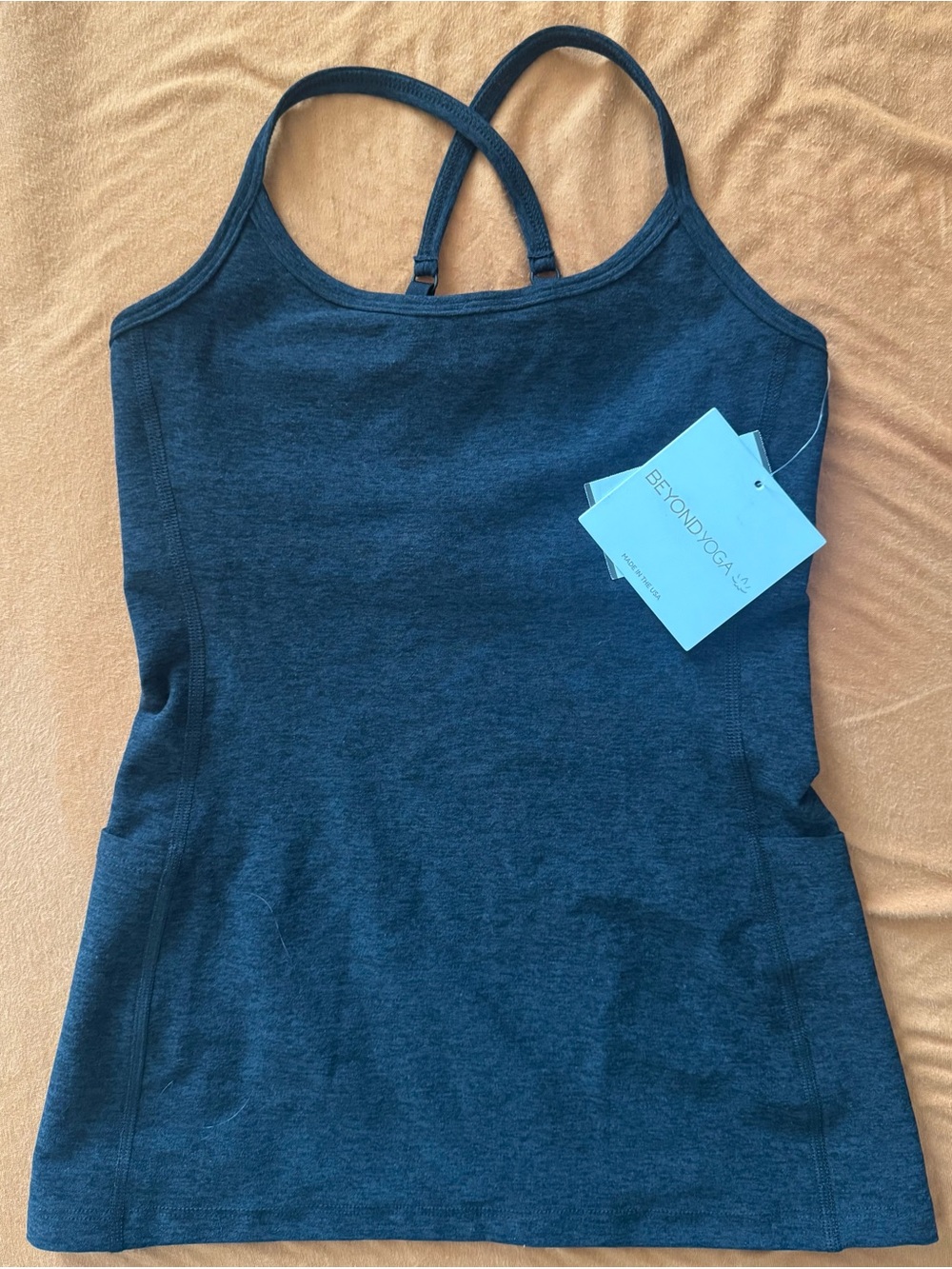 Beyond Yoga Dark Grey Cross-Back Camisole Tank - Picture 1 of 4